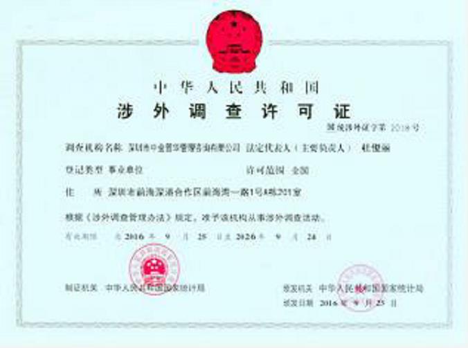 涉外調查許可證
