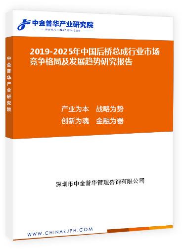 2019-2025年中國后橋總成行業(yè)市場競爭格局及發(fā)展趨勢研究報告